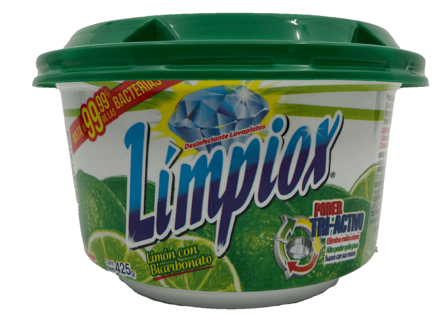 Limpiox Lemon Scent Powered Dish Soap 425g (Pack of 3)