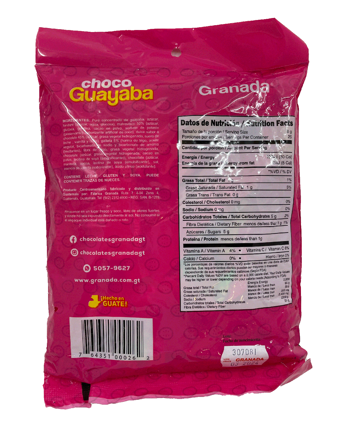 Choco Guayaba 25pzs - (Pack de 3)