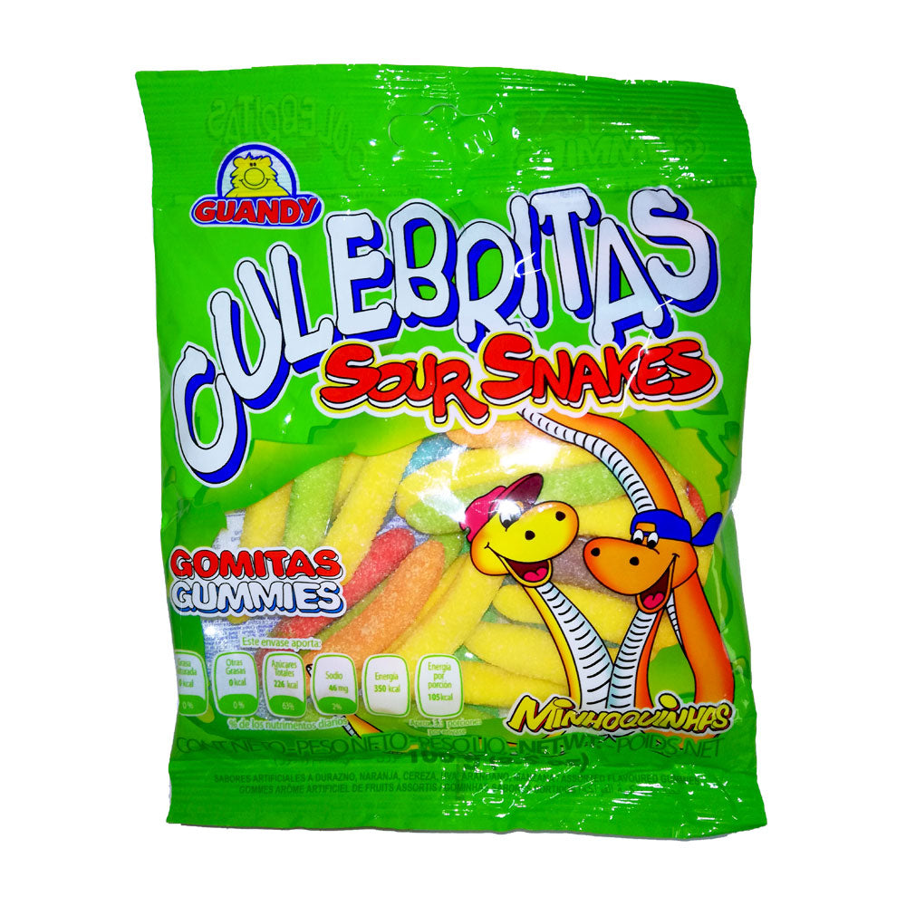 GUANDY - Sour Candy Snakes, Fruit Flavors, 100g