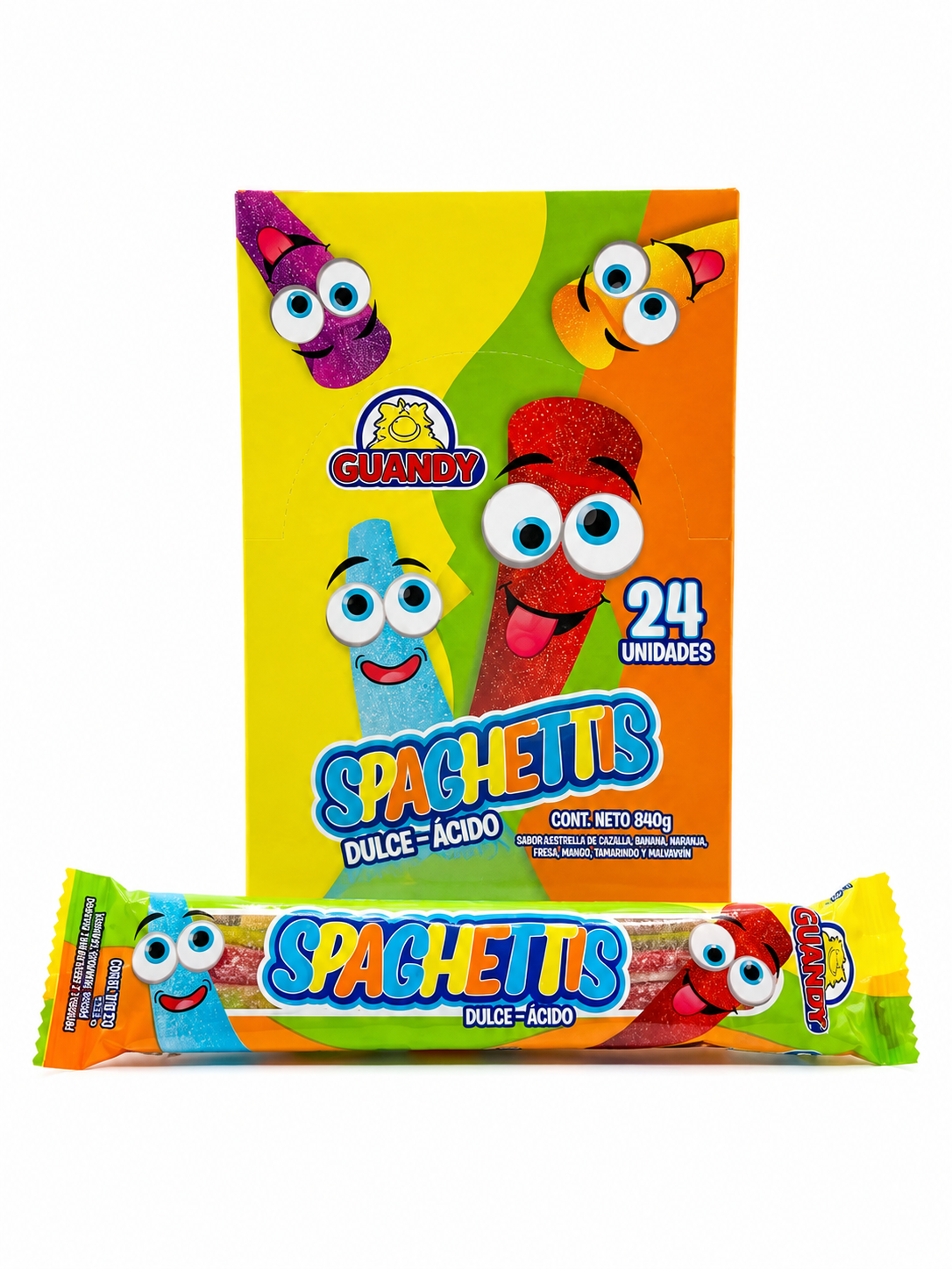Guandy Spaghettis Sour Gummy Candy Variety Pack – 24 Pack