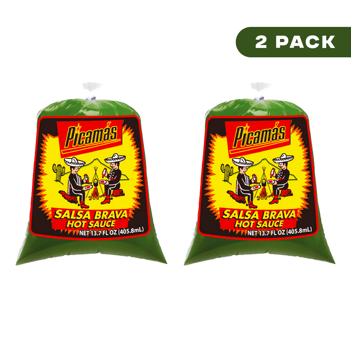 Picamas Green Hot Sauce 13.7oz (Pack of 3)