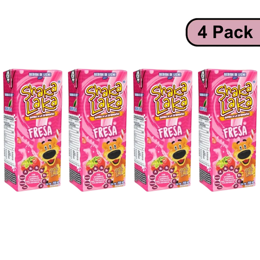 *NEW* Shaka Laka Strawberry Flavored Milk Drink (Pack of 4)