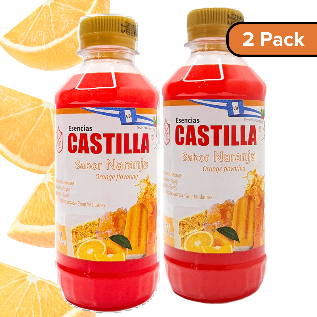 CASTILLA Sugar Free Orange Flavor Concentrate - 8.5oz (Pack of 2)