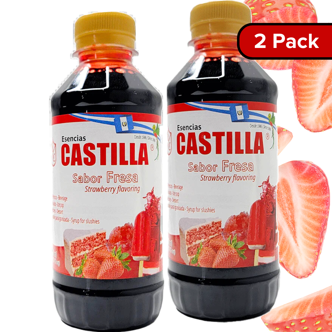 CASTILLA Sugar Free Strawberry Flavor Concentrate - 8.5oz (Pack of 2)