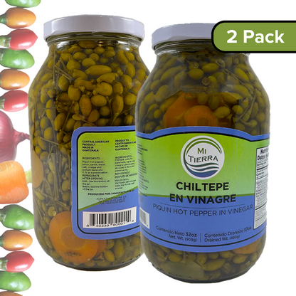 MI TIERRA - Chiltepe in Vinegar 32oz - Chiltepe en Vinegar - Pack of 2