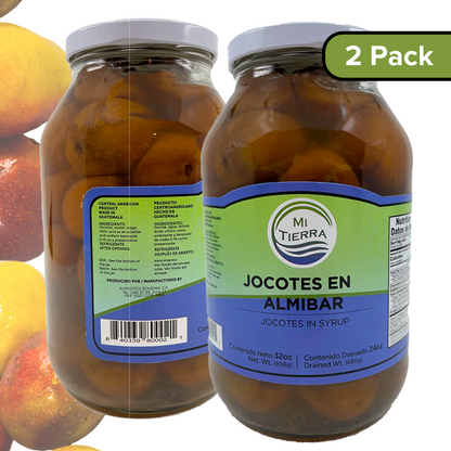 MI TIERRA - Jocotes in Syrup 32oz - Jocotes En Almibar - Pack of 2