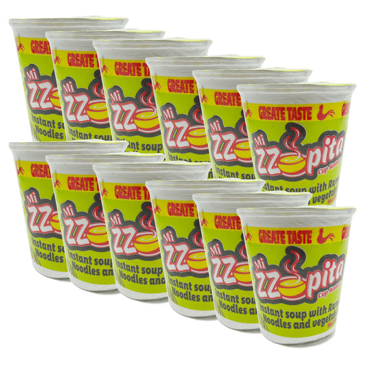 Mizzopita Chicken Flavor Ramen Instant Cup Noodles (Pack of 12)