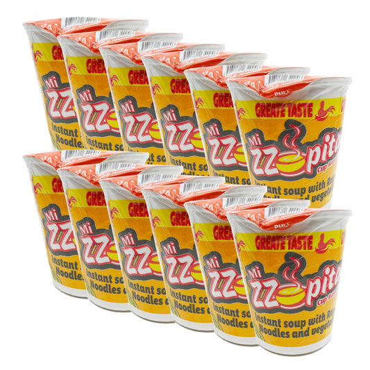 Mizzopita Spicy Chicken Flavor Ramen Instant Cup Noodles (Pack of 12)