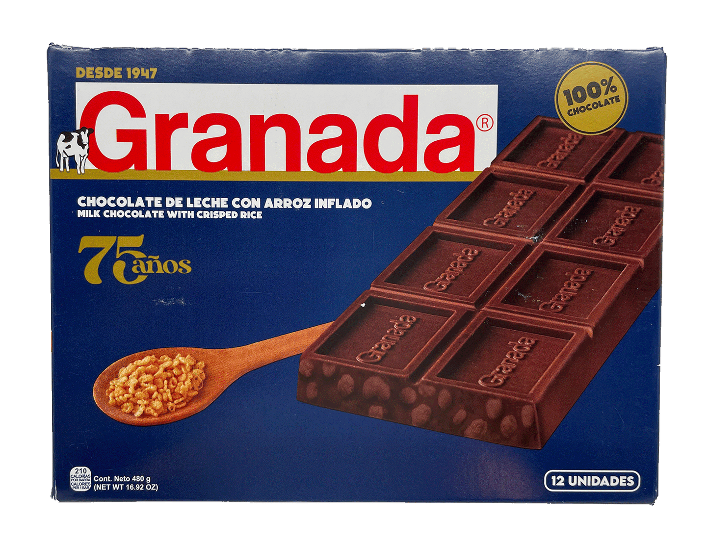 GRANADA Milk Chocolate Rice Bar (12 Bars)