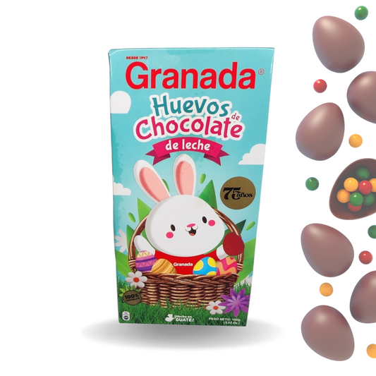 GRANADA - Milk Chocolate Easter eggs - 100% real milk chocolate - 100g box (pack of 4)