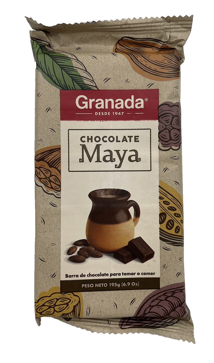 GRANADA Maya Artisan Hard-Crafted Dark Chocolate Bar 195g (Pack of 6)