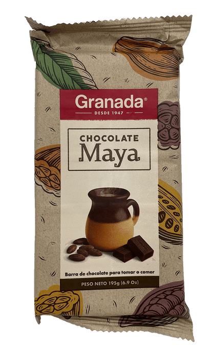 GRANADA Maya Artisan Hard-Crafted Dark Chocolate Bar 195g (Pack of 6)