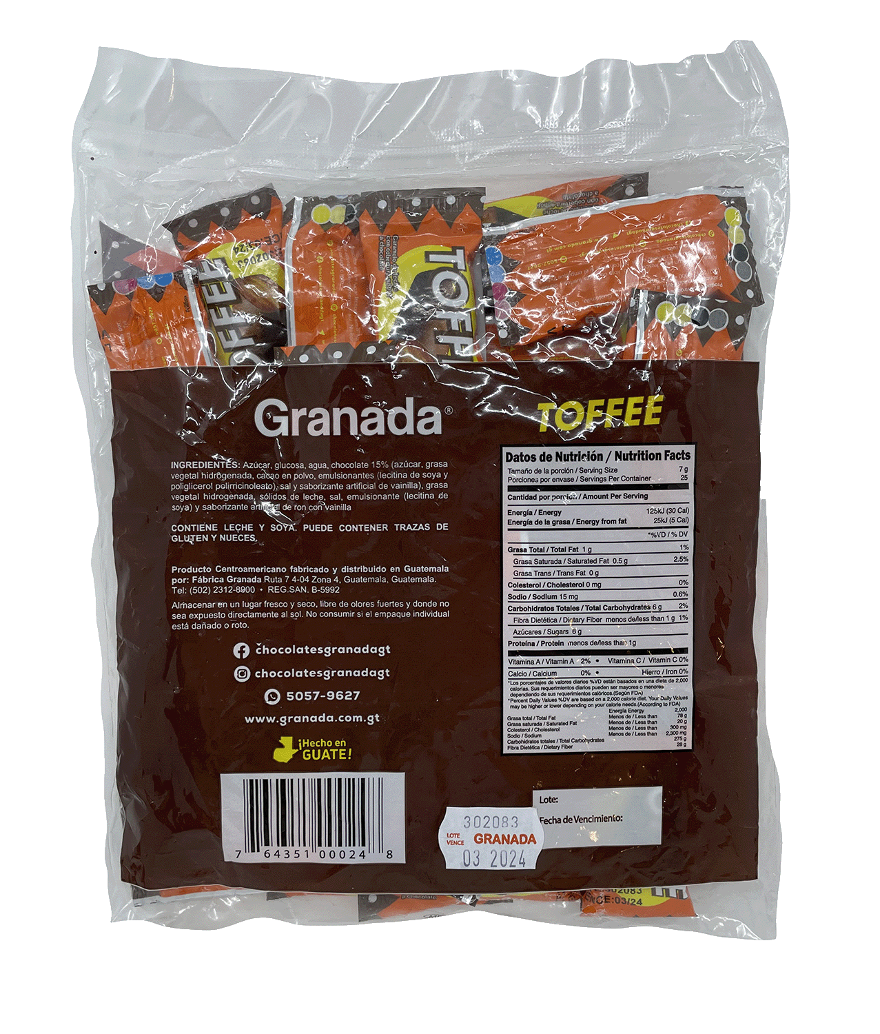 GRANADA Milk Caramel Toffee Covered With Chocolate 25pcs - (Pack of 3)