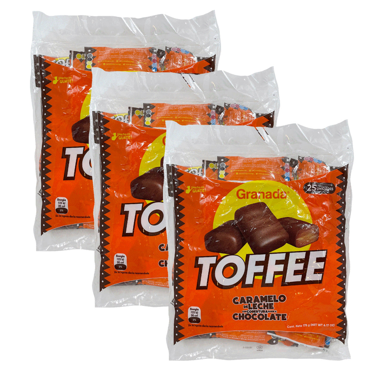 GRANADA Milk Caramel Toffee Covered With Chocolate 25pcs - (Pack of 3)