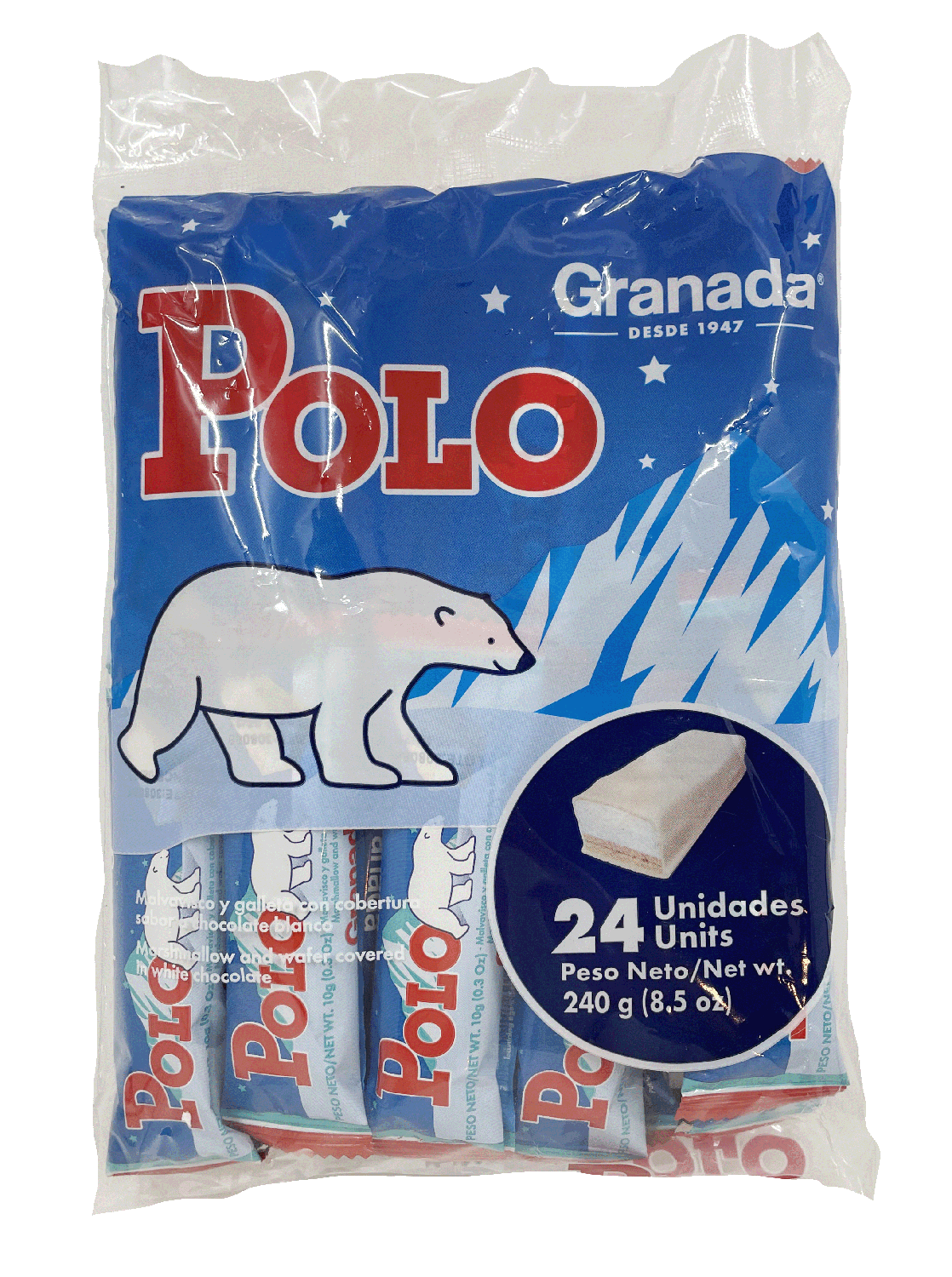 GRANADA - Marshmallow & Wafers Covered With White Chocolate 24pcs - (Pack of 2)