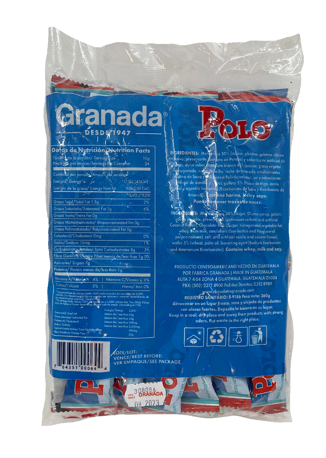 GRANADA - Marshmallow & Wafers Covered With White Chocolate 24pcs - (Pack of 2)