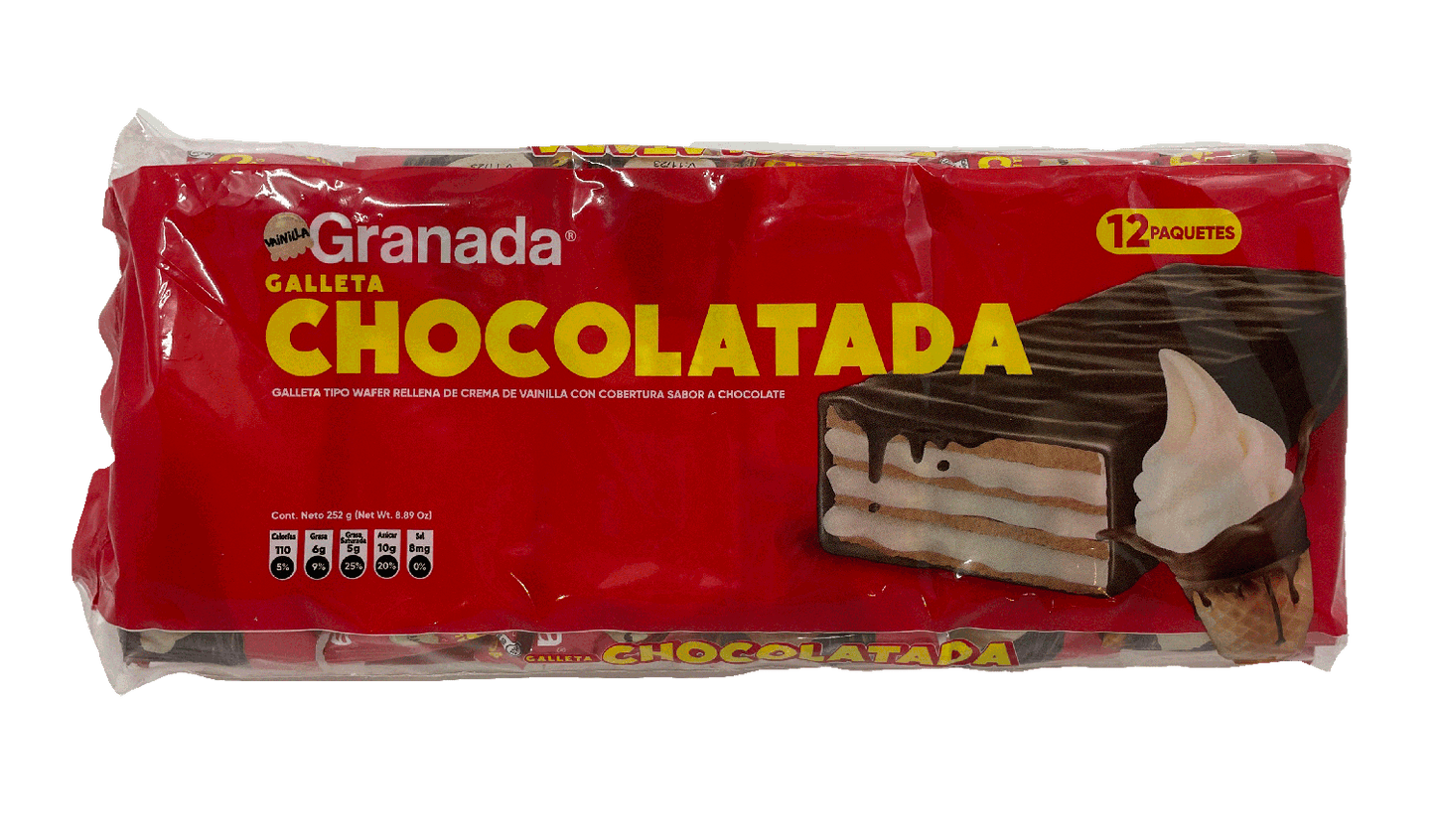 GRANADA Chocolatada Wafers 12pcs - Vanilla - (Pack of 3)