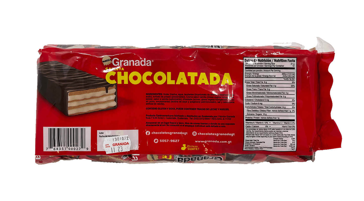 GRANADA Chocolatada Wafers 12pcs - Vanilla - (Pack of 3)