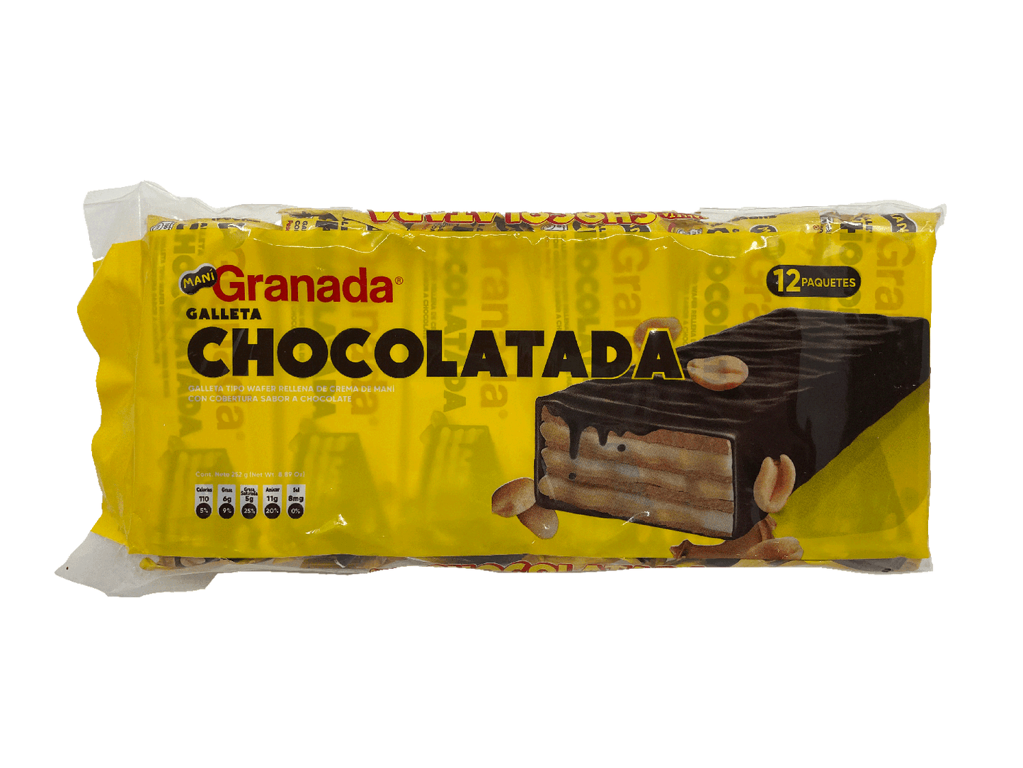 GRANADA Chocolatada Wafers 12pcs - Peanuts - (Pack of 3)