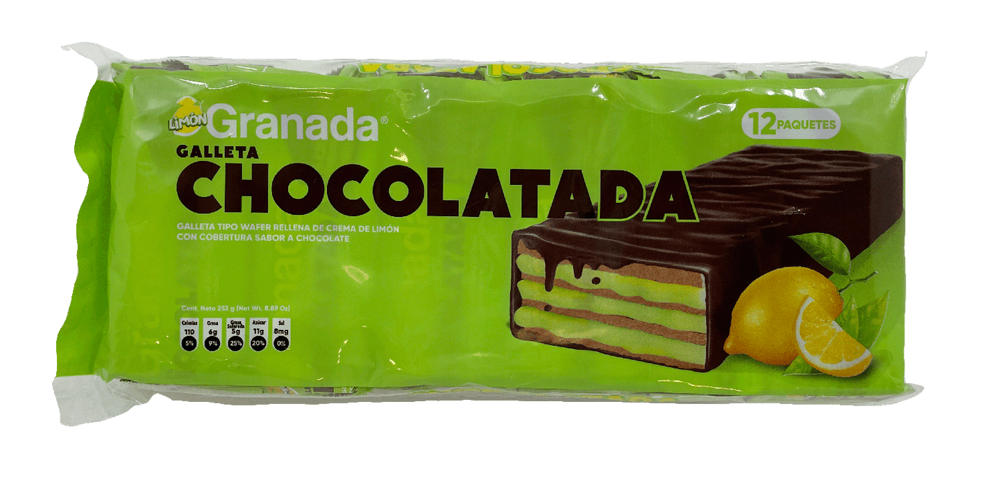 GRANADA Chocolatada Wafers 12pcs - Lemon - (Pack of 3)