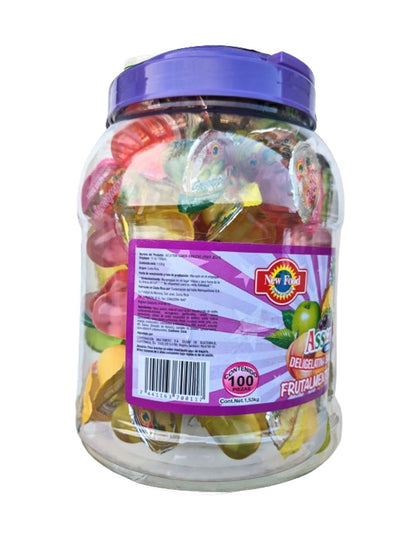 New Food - Mini Fruit Gels Candy Cups 100pcs Container - (Pack of 1)