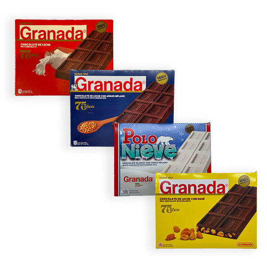 GRANADA - Variety Pack Chocolate Bar (12 Bars) (Pack of 4)