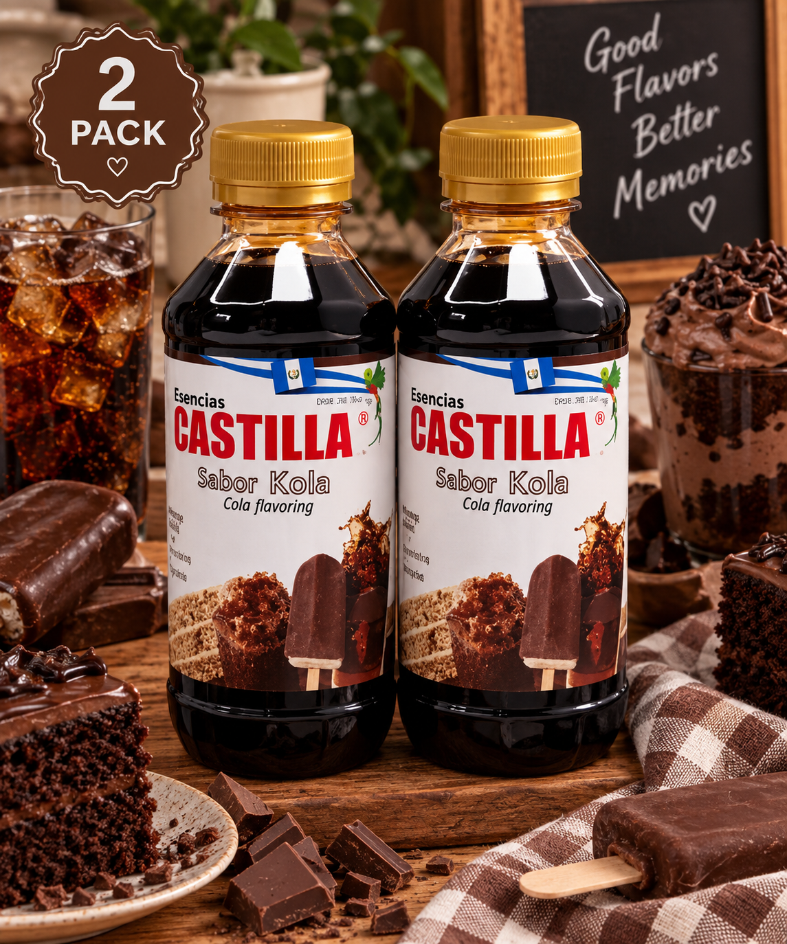 CASTILLA Sugar Free Kola Flavor Concentrate - 8.5oz (Pack of 2)