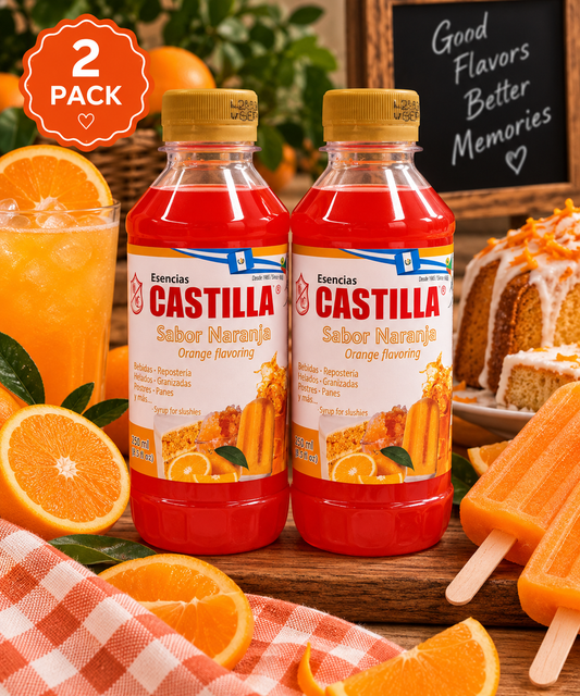 CASTILLA Sugar Free Orange Flavor Concentrate - 8.5oz (Pack of 2)