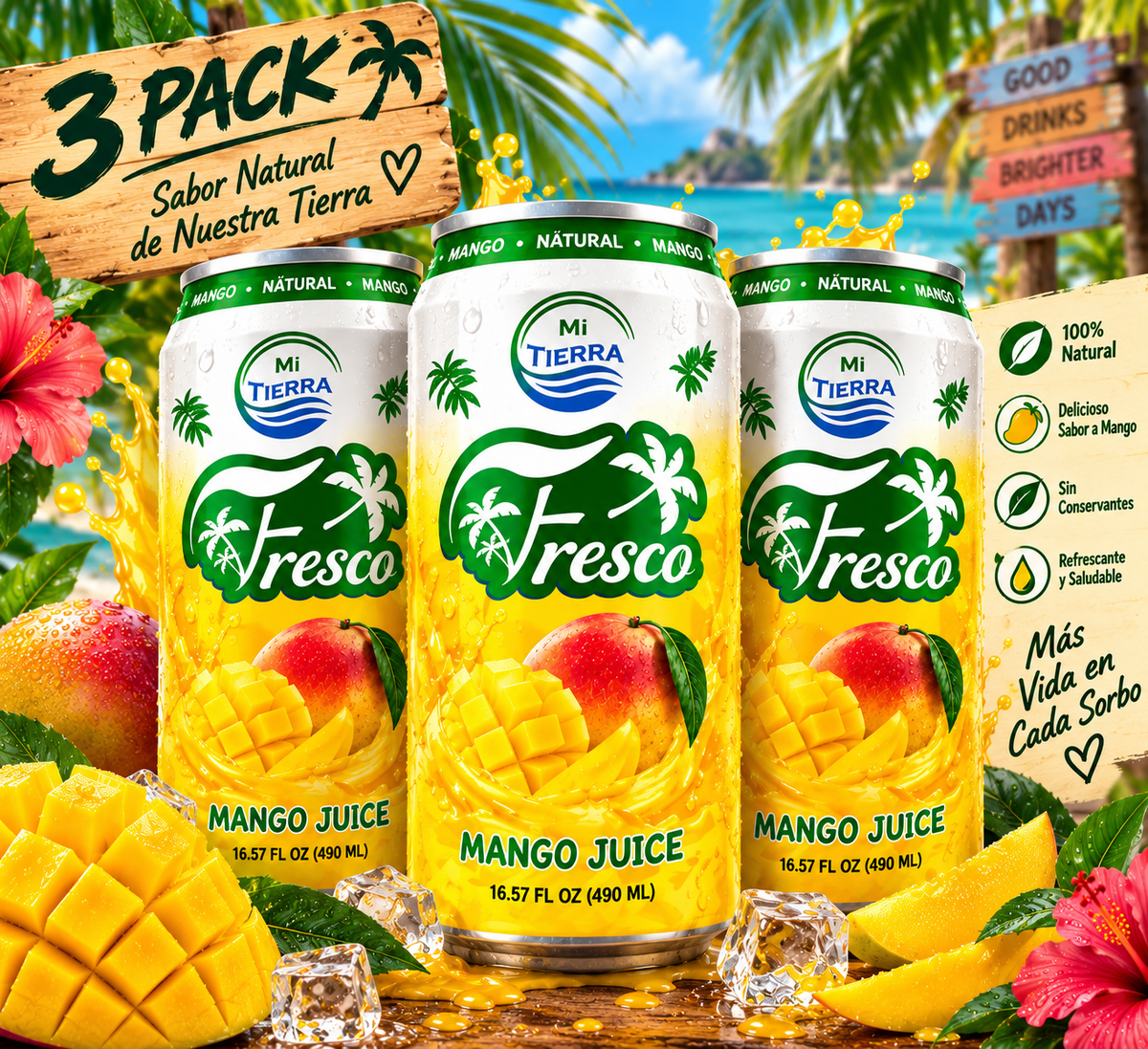 *NEW* Mi Tierra Natural Juices 16.57oz- Mango