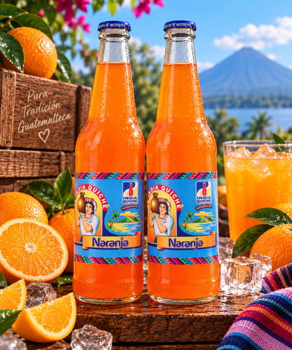 India Quiche - Carbonated Soda Soft Drink, Orange Flavor - 12oz Pack of 2