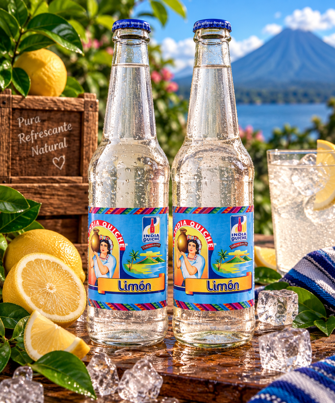 India Quiche - Carbonated Soda Soft Drink, Lemon Flavor - 12oz Pack of 2