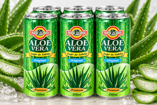 New Food - Natural Aloe Vera Drink 250ml - Pack of (6) Cans