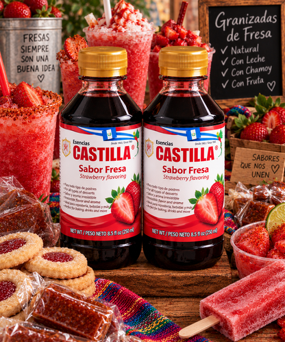 CASTILLA Sugar Free Strawberry Flavor Concentrate - 8.5oz (Pack of 2)