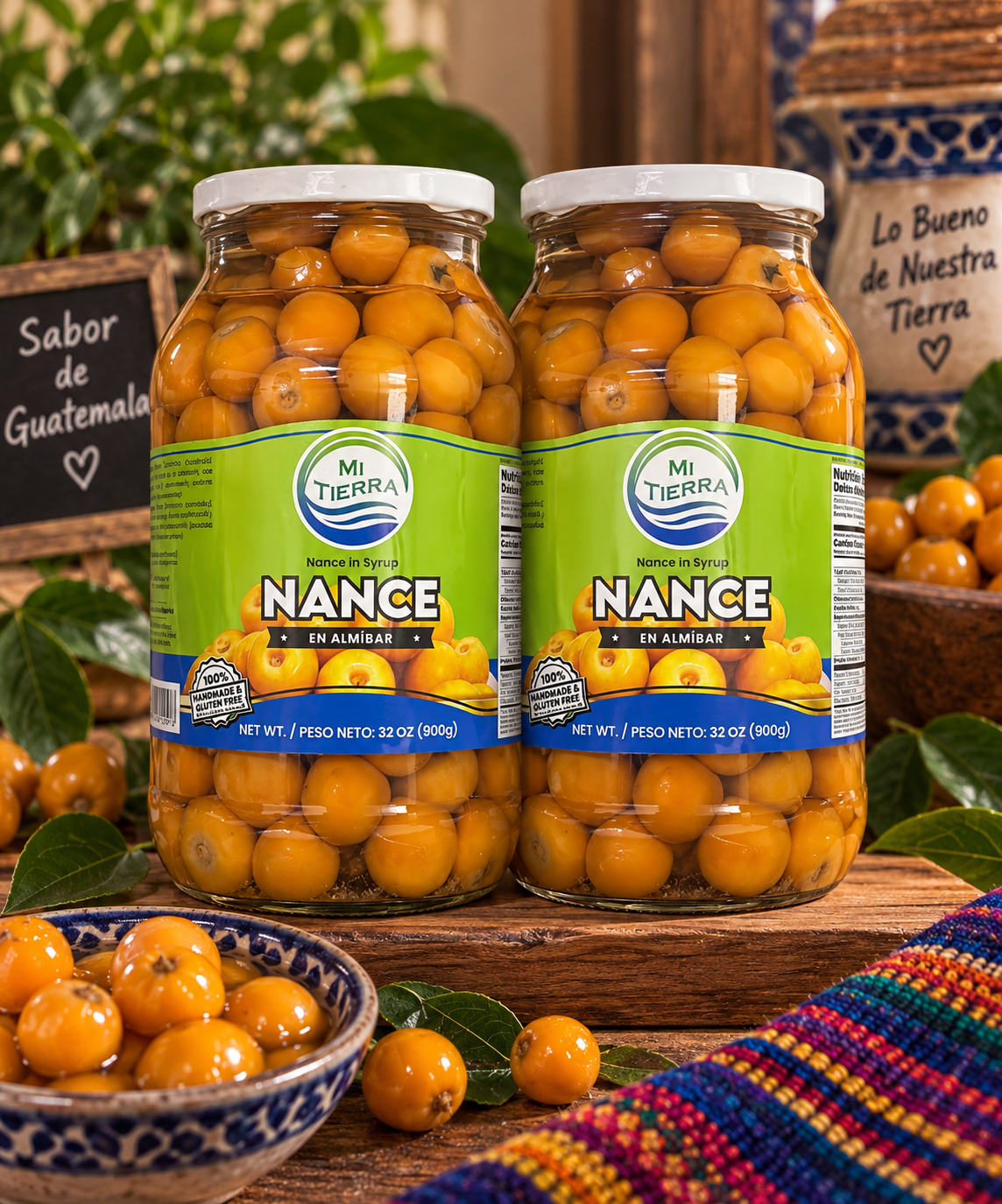 *NEW* Mi Tierra - Ya Esta!, Nance En Almibar, Yellow Cherries, 908g