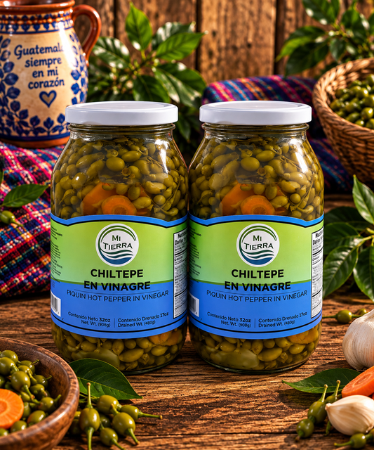 MI TIERRA - Chiltepe in Vinegar 32oz - Chiltepe en Vinegar - Pack of 2