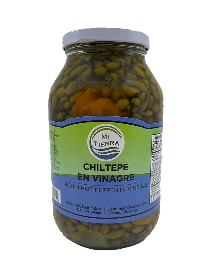 MI TIERRA - Chiltepe in Vinegar 32oz - Chiltepe en Vinegar - Pack of 2