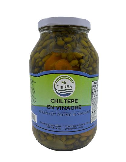 MI TIERRA - Chiltepe in Vinegar 32oz - Chiltepe en Vinegar - Pack of 2