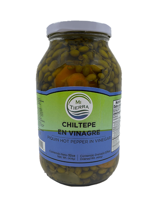 MI TIERRA - Chiltepe in Vinegar 32oz - Chiltepe en Vinegar - Pack of 2