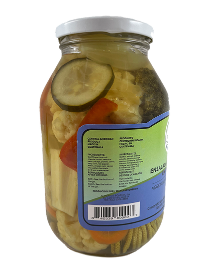 MI TIERRA - Vegetables in Brine 32oz - Ensalada De Verduras En Vinagre - Pack of 2