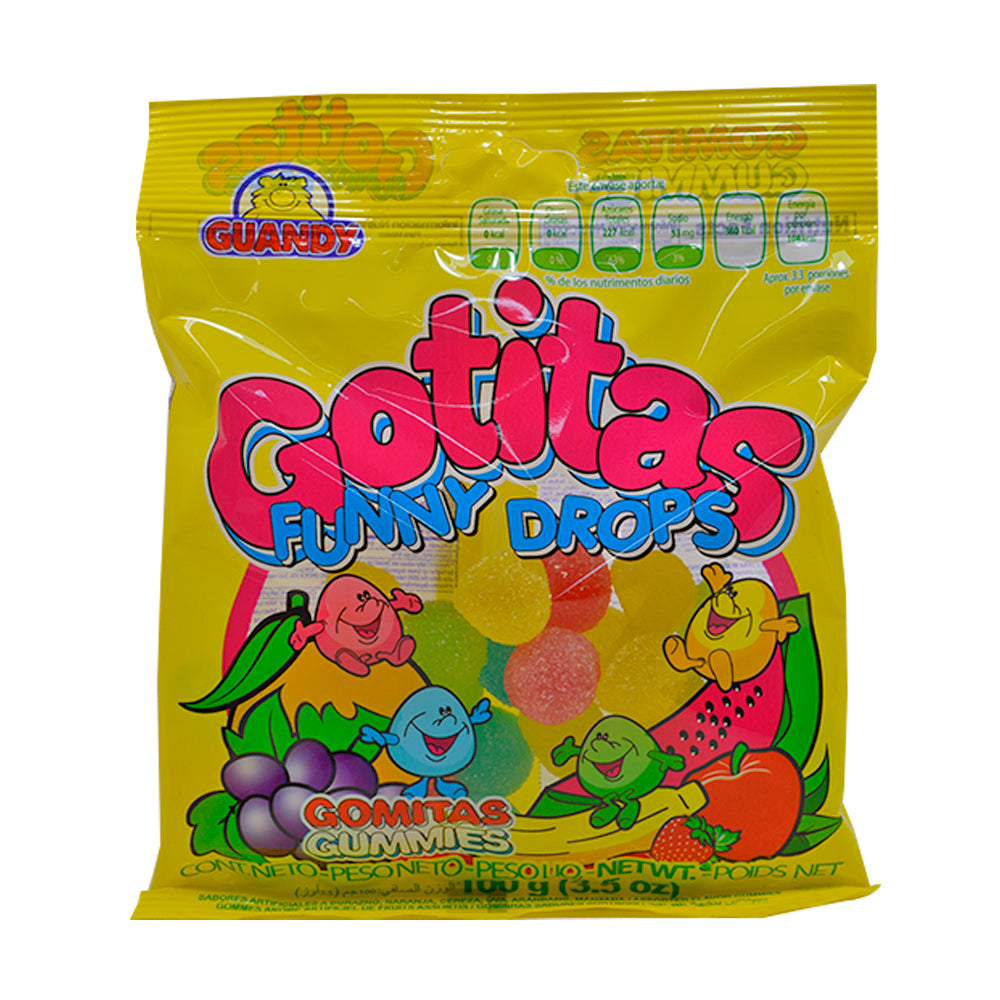 GUANDY - Sour Candy Fun Drops, Fruit Flavors, 100g each (Pack of 3)