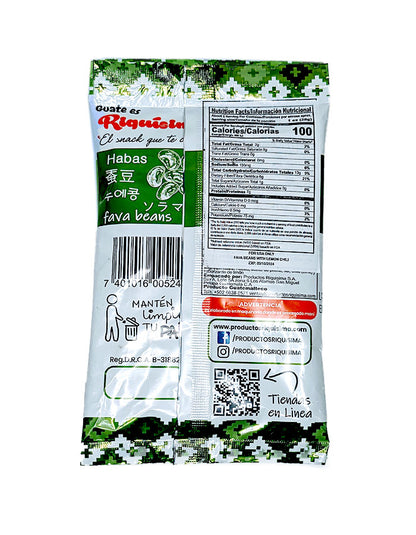 RIQUISIMA - Chile Limón Fava Beans Snack - 2.8oz Bag - Pack of 2