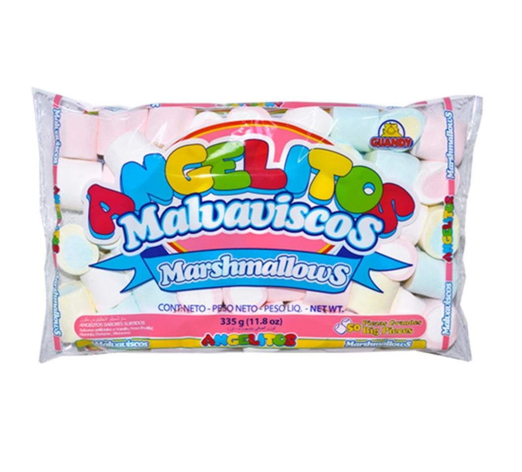 GUANDY - Jumbo Size Fruit Rainbow Marshmallows Candy 50pcs - (Pack of 2)