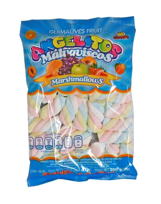 GUANDY - Candy Marshmallow Fruit Twists Rainbow Marshmallows 200g - (Pack of 3)