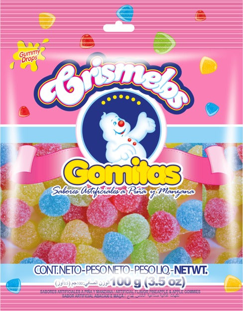 GUANDY - Sour Candy Chrismelos, Fruit Flavors, 100g each (Pack of 3)