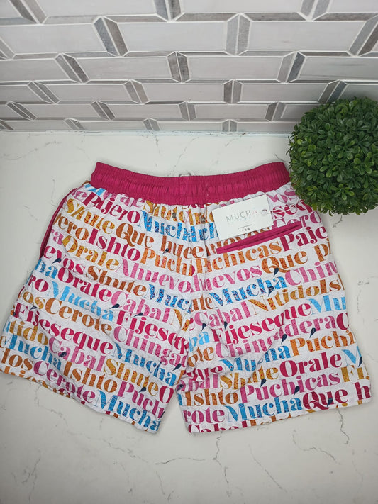 MUCHA - "Words" 100% Polyester Men's Swimsuit Shorts Trunks