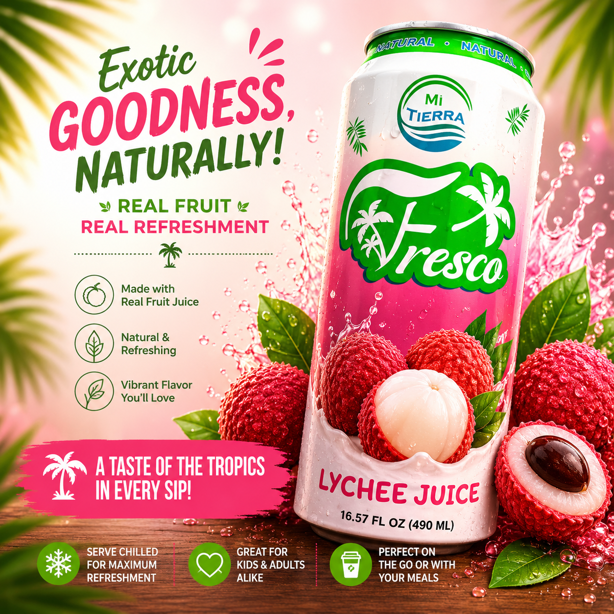 *NEW* Mi Tierra Natural Juices 16.57oz - Lychee