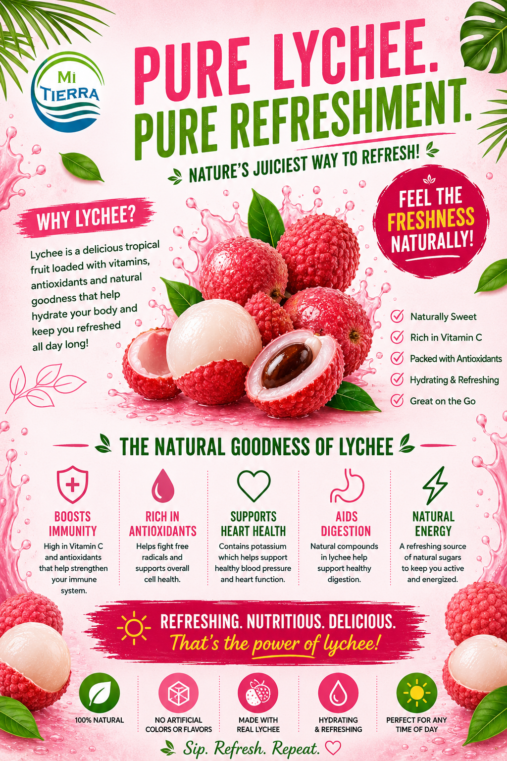 *NEW* Mi Tierra Natural Juices 16.57oz - Lychee