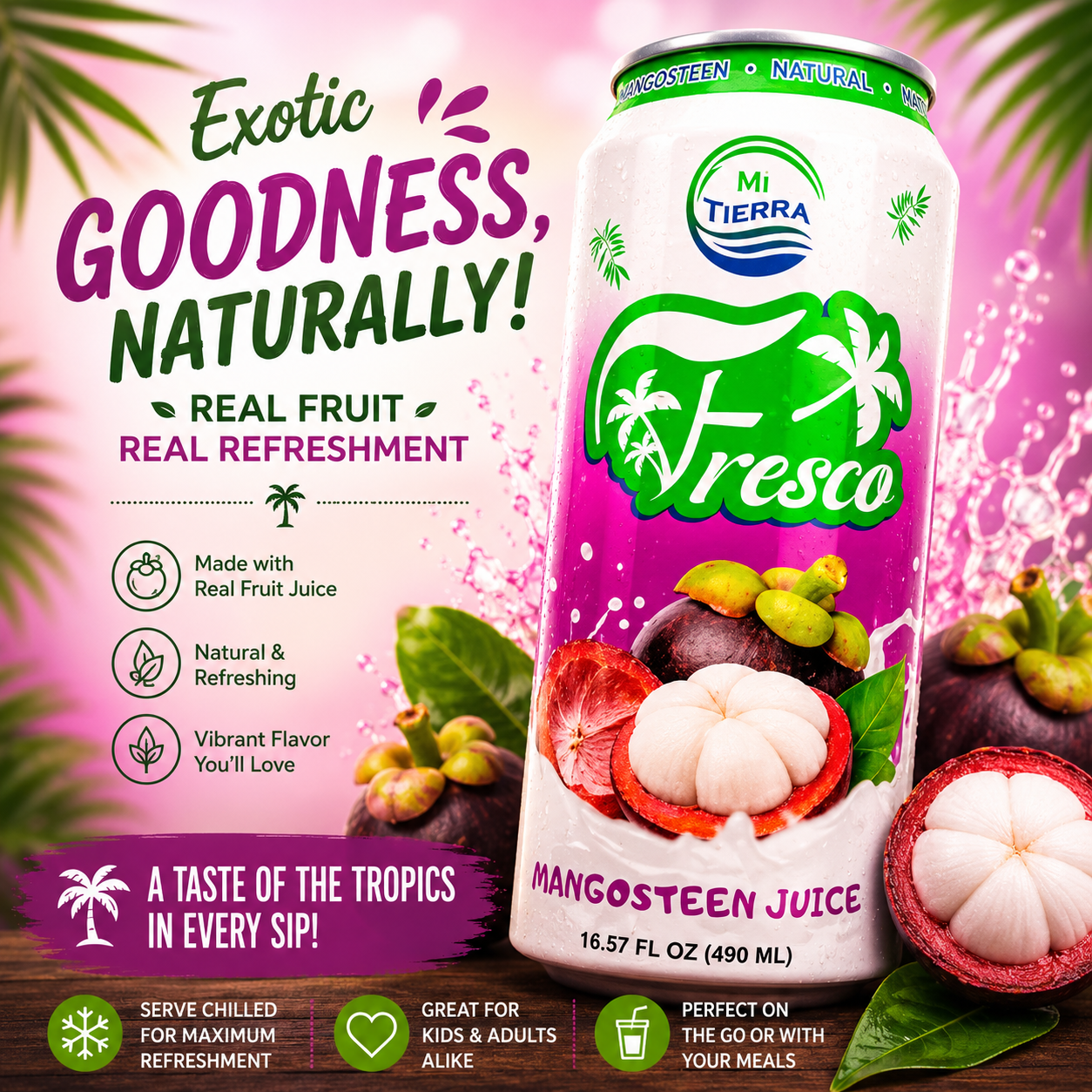 *NEW* Mi Tierra Natural Juices 16.57oz - Mangosteen