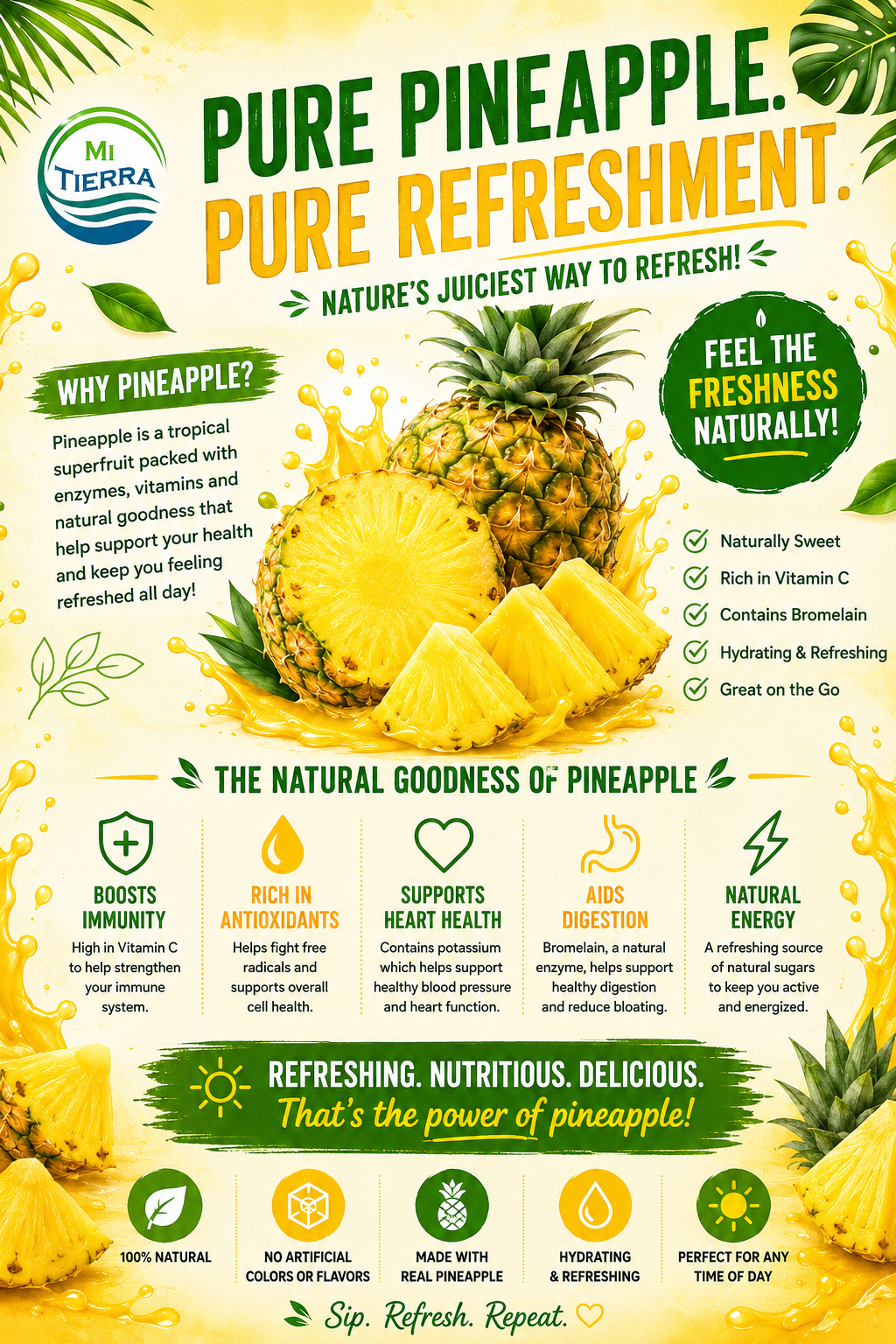*NEW* Mi Tierra Natural Juices 16.57oz- Pineapple