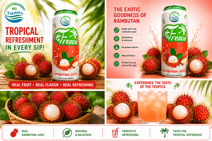 *NEW* Mi Tierra Natural Juices 16.57oz- Rambutan (3 Pack)
